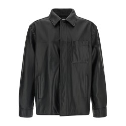 Nappa leather overshirt