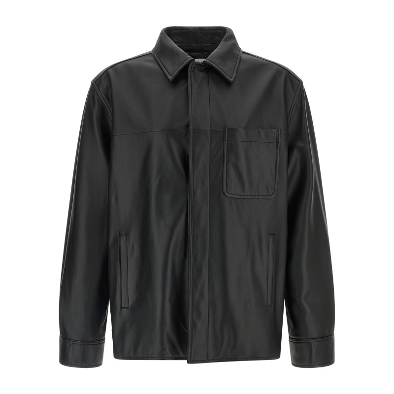 Nappa leather overshirt