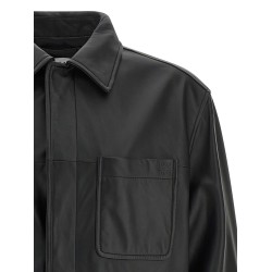 Nappa leather overshirt