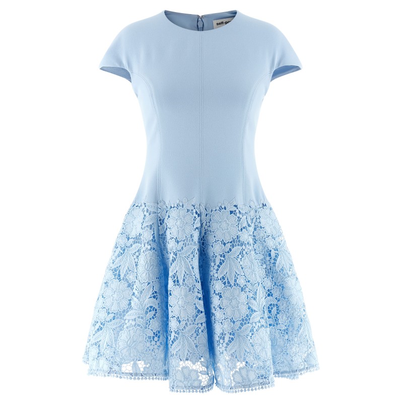 'Blue Crepe Lace' dress