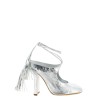Laminated leather mules