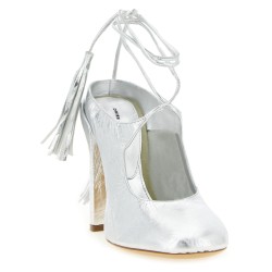 Laminated leather mules