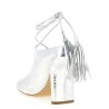 Laminated leather mules