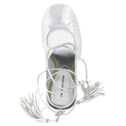 Laminated leather mules