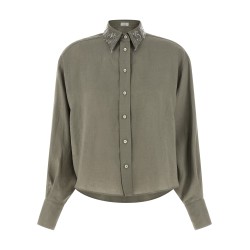 Sequin collar shirt