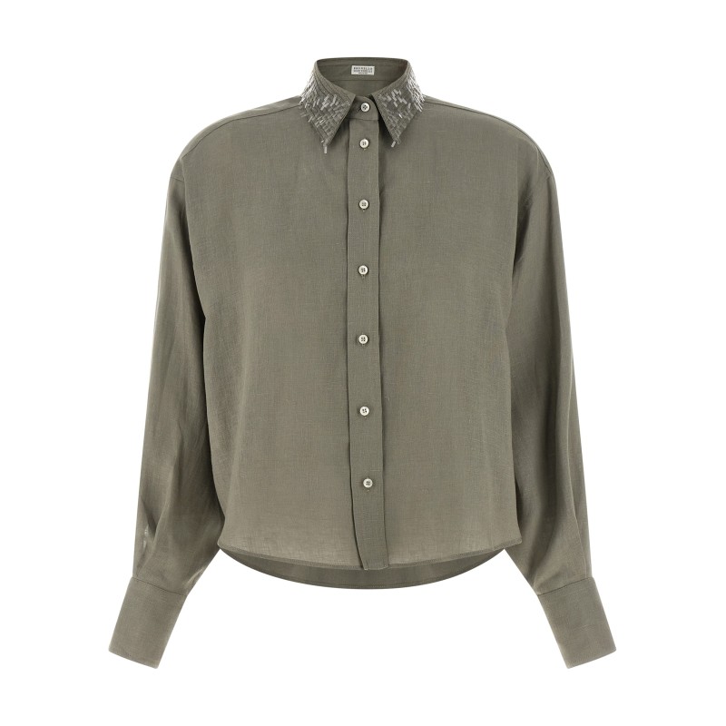 Sequin collar shirt