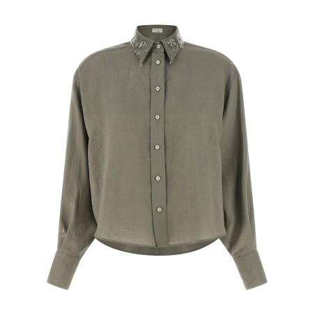 Sequin collar shirt