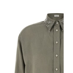 Sequin collar shirt