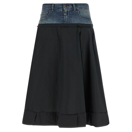 Denim insert skirt