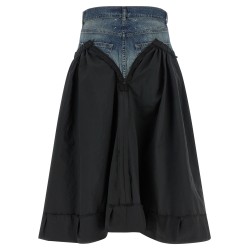 Denim insert skirt