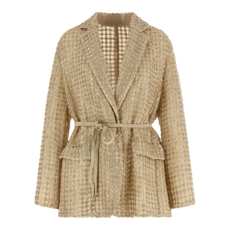 'Dazzling Net Embroidery' organza blazer