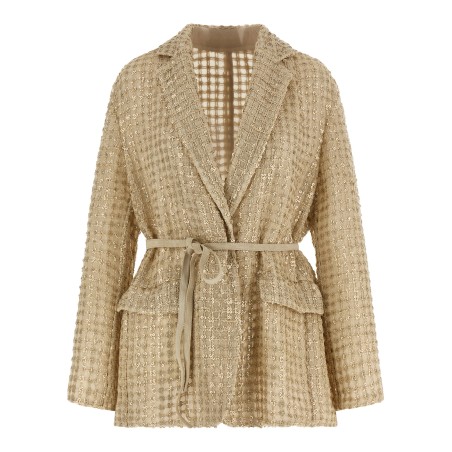 'Dazzling Net Embroidery' organza blazer