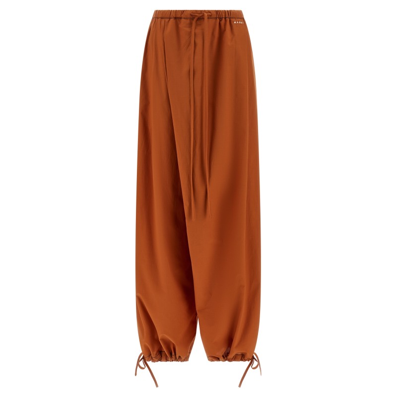 Diagonal draping pants