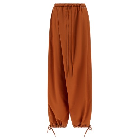 Diagonal draping pants