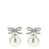 'Crystal Bow Pearl Back' earrings