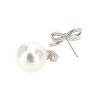 'Crystal Bow Pearl Back' earrings