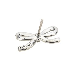 'Crystal Bow Pearl Back' earrings