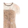 'Pink Flower Sequin Embellished Midi' dress