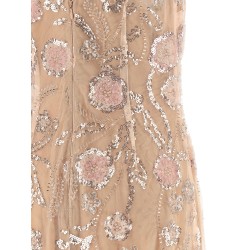 'Pink Flower Sequin Embellished Midi' dress