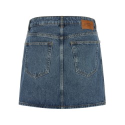 Denim and lace skirt