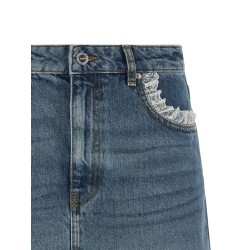 Denim and lace skirt