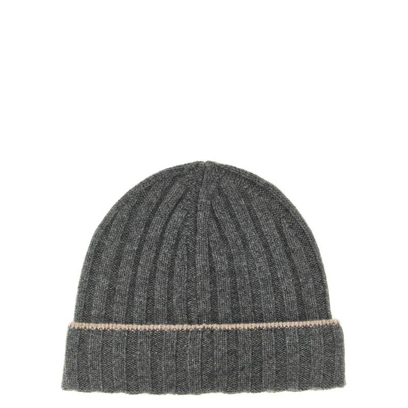 Cashmere turn-up beanie