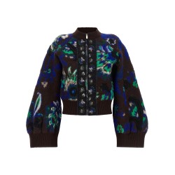 Floral jacquard blouson