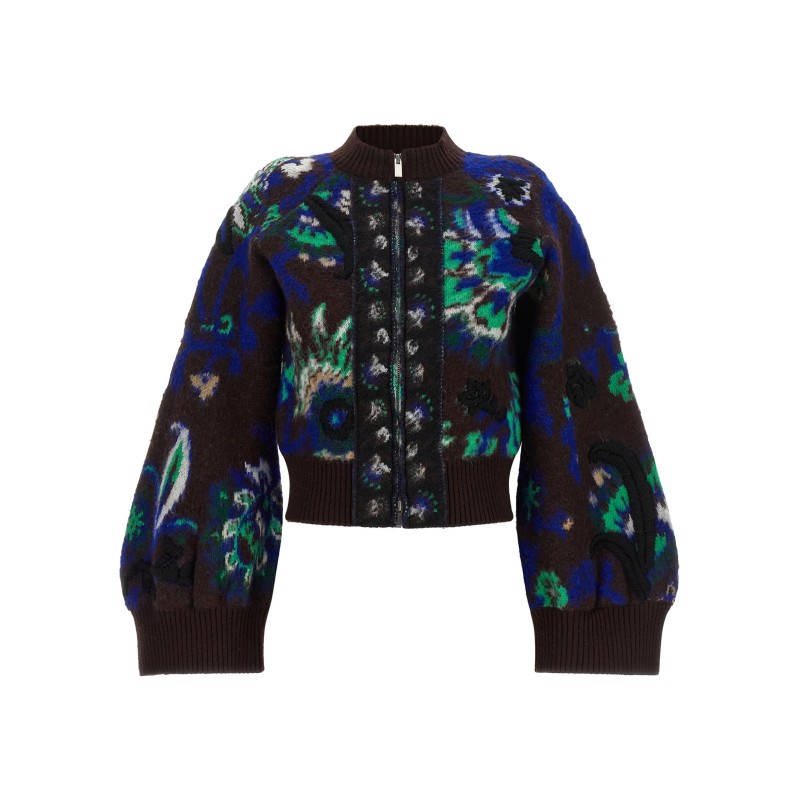 Floral jacquard blouson