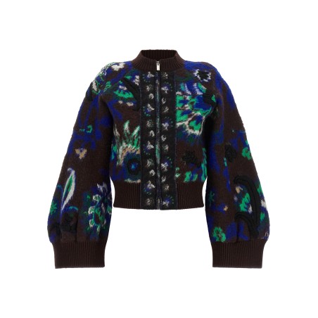 Floral jacquard blouson