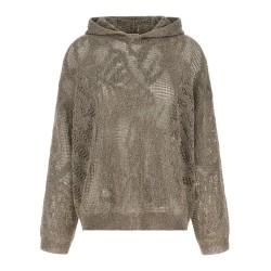 Openwork hooded sweater