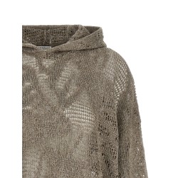 Openwork hooded sweater