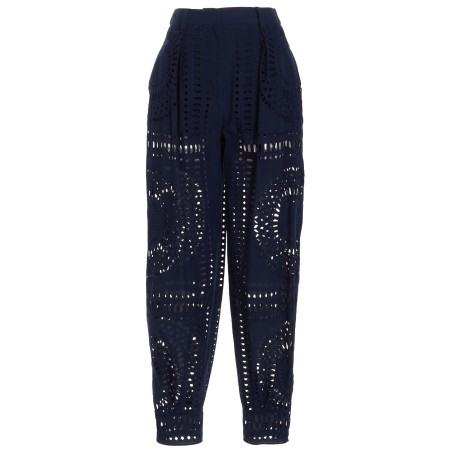 Embroidered cotton pants