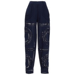 Embroidered cotton pants
