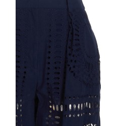 Embroidered cotton pants