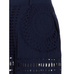 Embroidered cotton pants