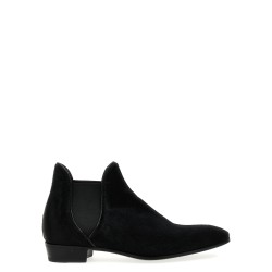 Calf hair ankle boots