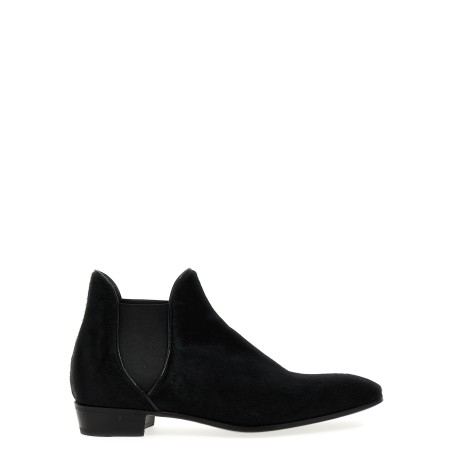 Calf hair ankle boots