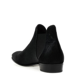 Calf hair ankle boots
