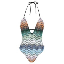 Greek pattern one-piece swimsuit
