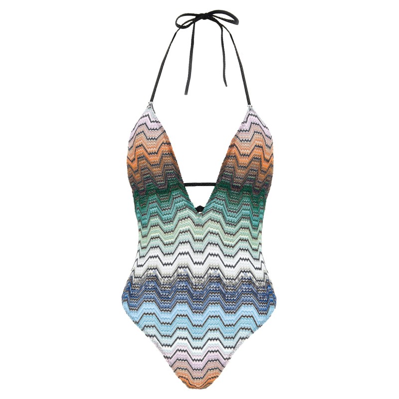 Greek pattern one-piece swimsuit