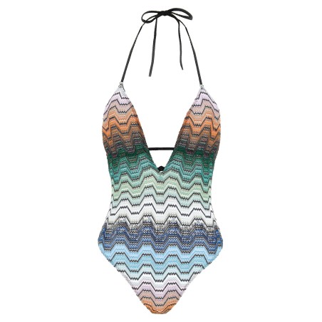 Greek pattern one-piece swimsuit