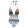 Greek pattern one-piece swimsuit