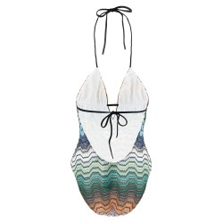 Greek pattern one-piece swimsuit