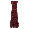 'Burgundy Guipure Lace Midi' dress