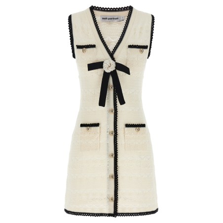 'White Pointelle Knit Mini' dress