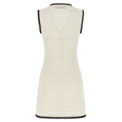 'White Pointelle Knit Mini' dress