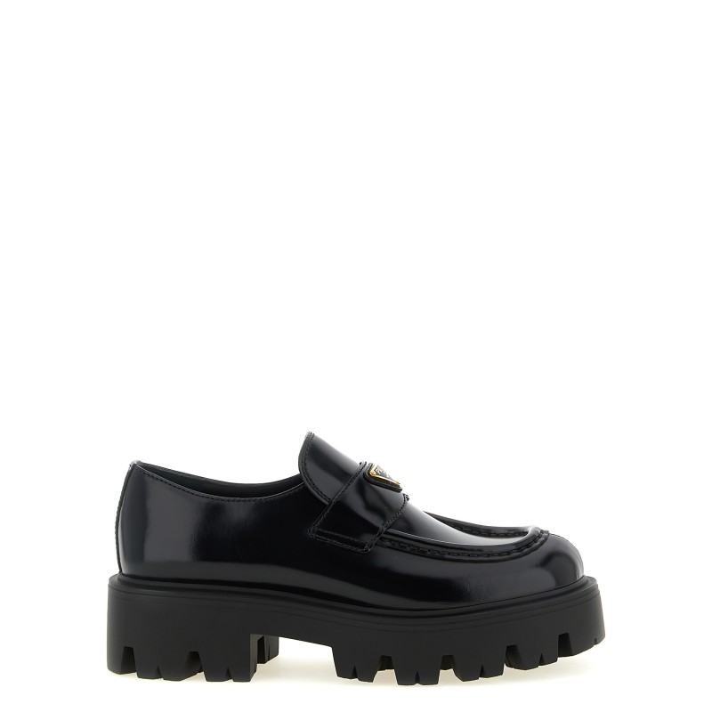 Brushed leather loafers