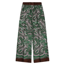 PANTALONE IN SETA CON STAMPA PAISLEY