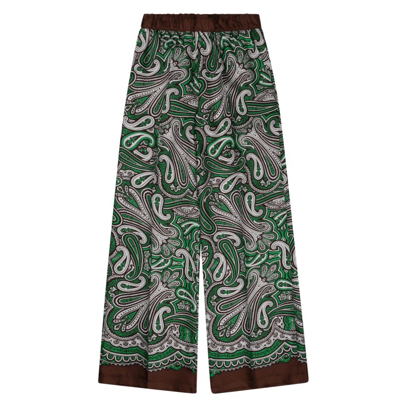 PANTALONE IN SETA CON STAMPA PAISLEY