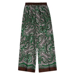 PANTALONE IN SETA CON STAMPA PAISLEY